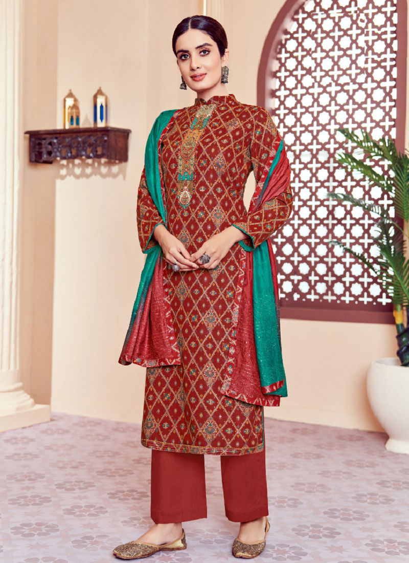 Alok Zarina Designer Printed Dress Material
